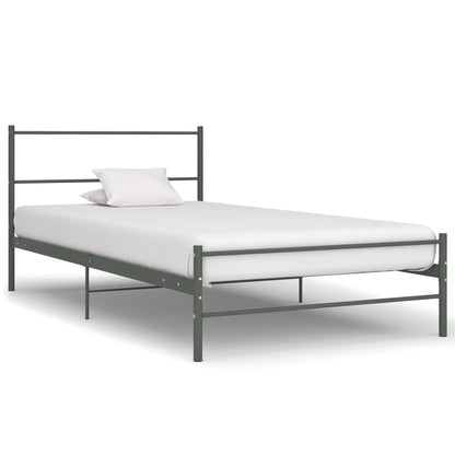 284685 vidaXL Bed Frame without Mattress Grey Metal 100x200 cm