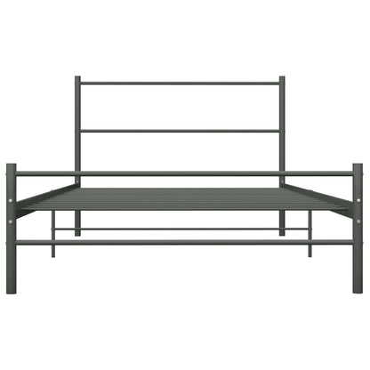 284685 vidaXL Bed Frame without Mattress Grey Metal 100x200 cm