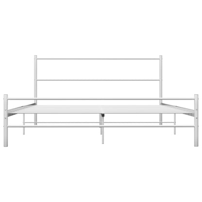 284694 vidaXL Bed Frame without Mattress White Metal 120x200 cm