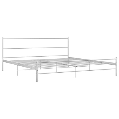 Bed Frame without Mattress with Headboard White 160x200 cm Metal