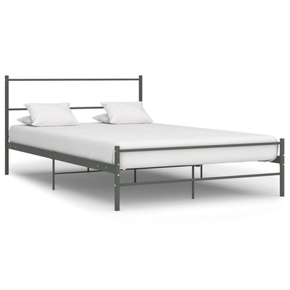 Bed Frame with Headboard without Mattress Grey 160x200 cm Metal