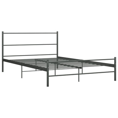 Bed Frame with Headboard without Mattress Grey 160x200 cm Metal