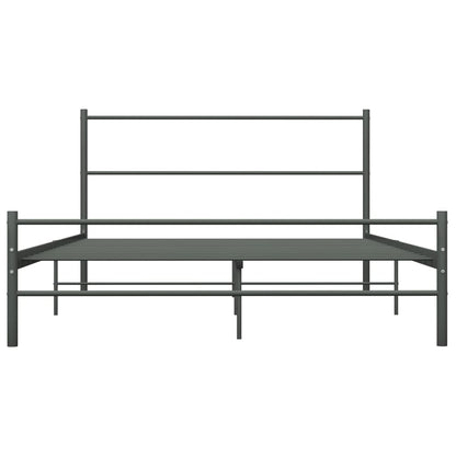 Bed Frame with Headboard without Mattress Grey 160x200 cm Metal