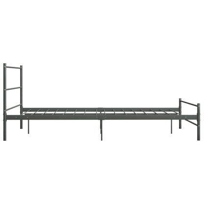 Bed Frame with Headboard without Mattress Grey 160x200 cm Metal
