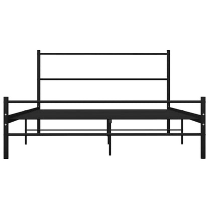 Bed Frame with Headboard without Mattress Black 140x200 cm Metal