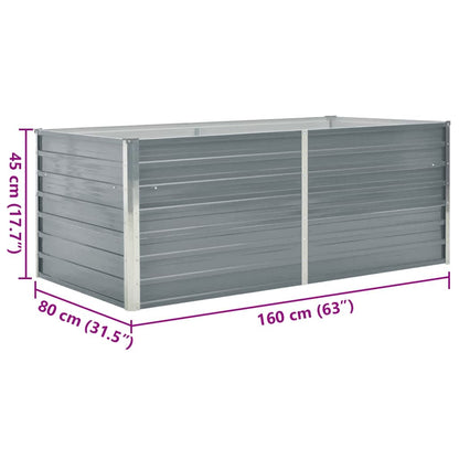 Raised Garden Bed 160x80x45 cm Galvanised Steel Grey