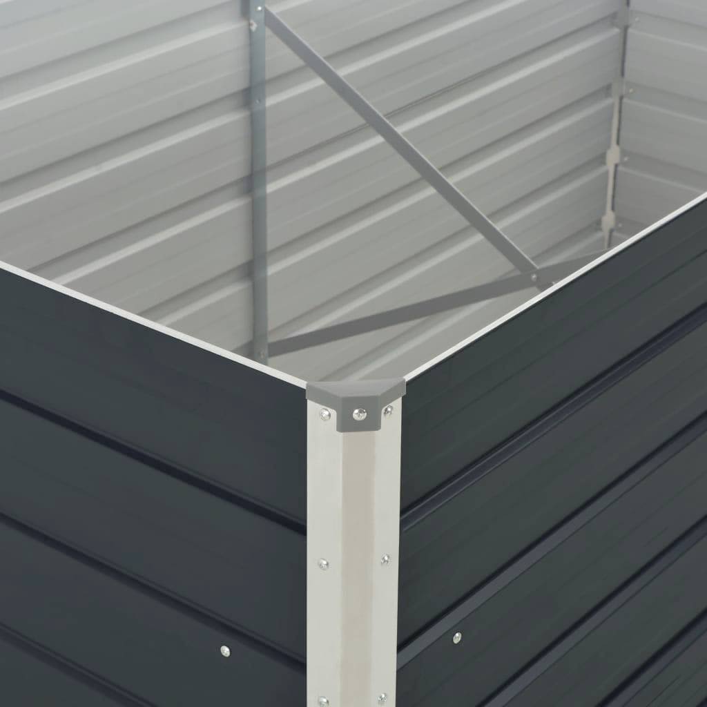 Raised Garden Bed 160x80x45 cm Galvanised Steel Anthracite