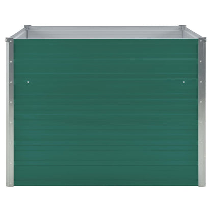 Raised Garden Bed 100x100x77 cm Galvanised Steel Green