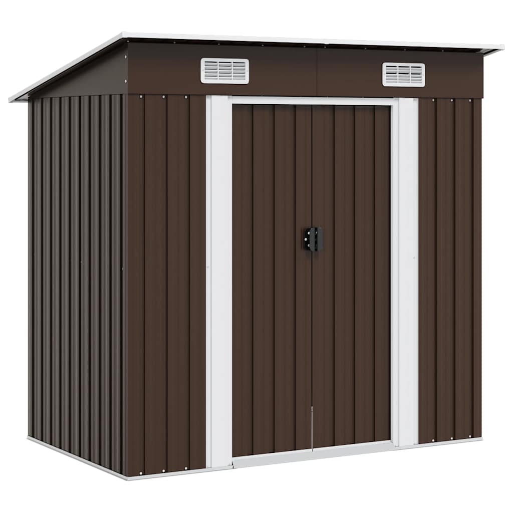 Garden Storage Shed Brown 194x121x181 cm Steel