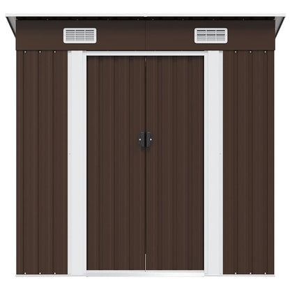 Garden Storage Shed Brown 194x121x181 cm Steel