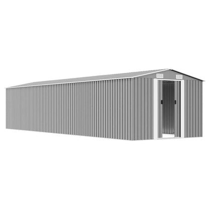 Garden Shed Grey 257x990x181 cm Galvanised steel