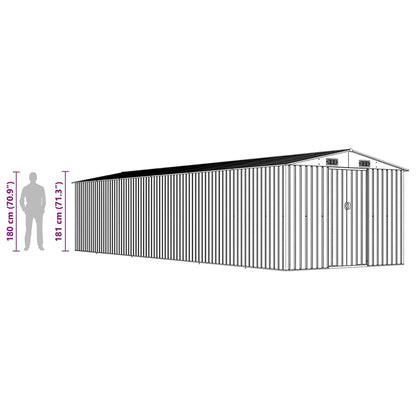 Garden Shed Grey 257x990x181 cm Galvanised steel