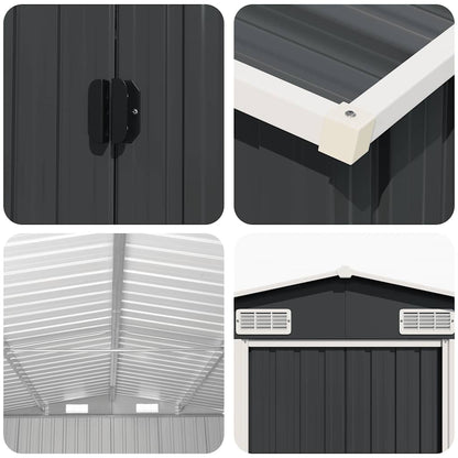 Garden Shed Anthracite 257x990x181 cm Galvanised steel
