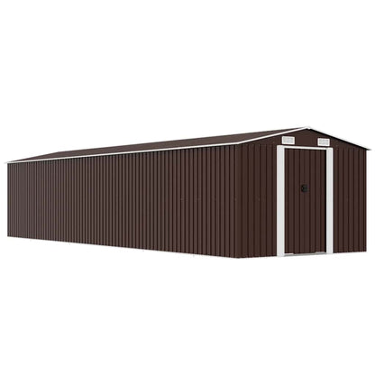 Garden Shed Brown 257x990x181 cm Galvanised steel