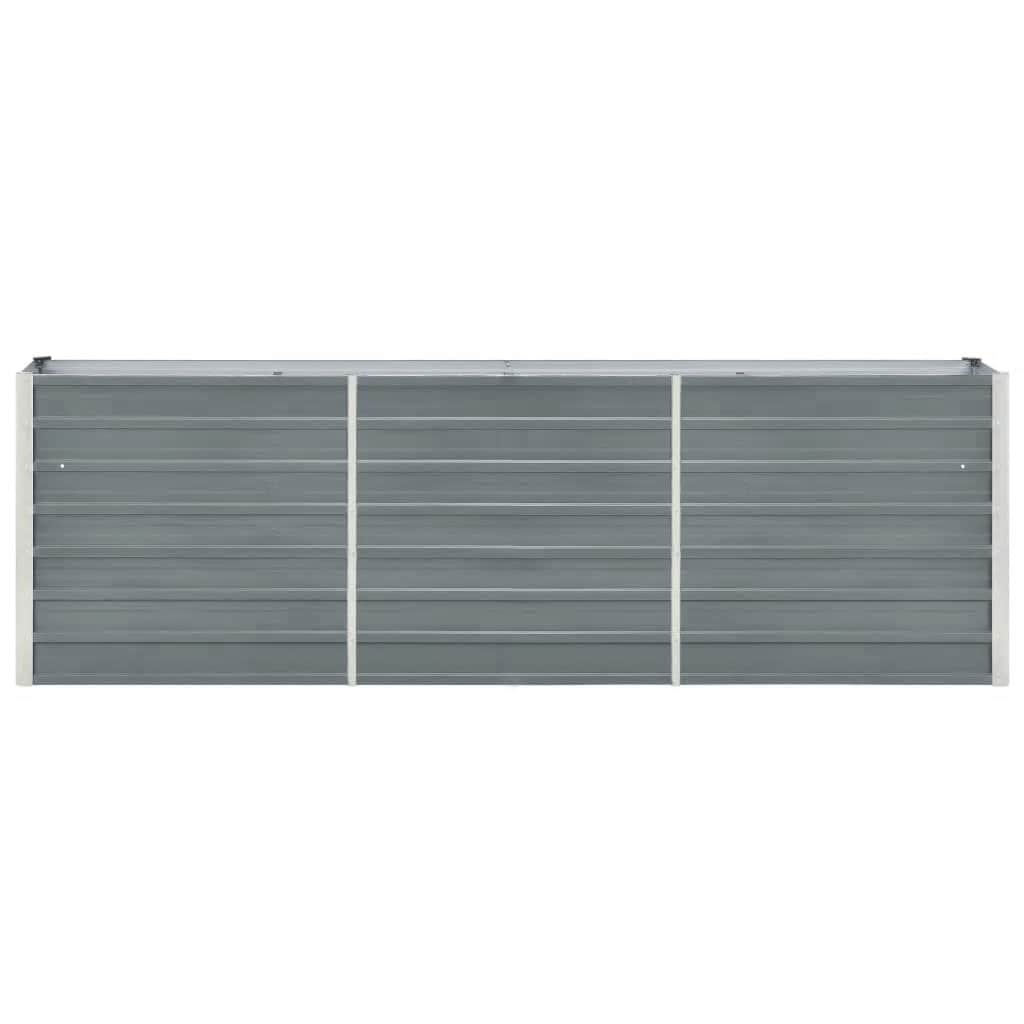 Garden Raised Bed Galvanised Steel 240x40x77 cm Grey