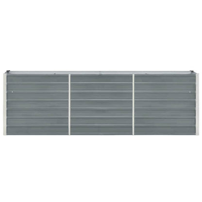 Garden Raised Bed Galvanised Steel 240x40x77 cm Grey