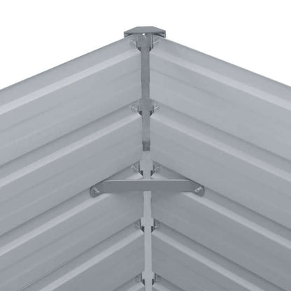 Garden Raised Bed Galvanised Steel 240x40x77 cm Grey