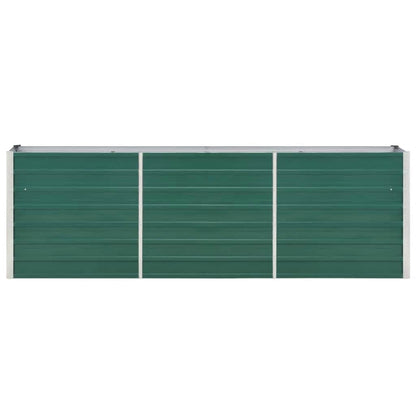 Garden Raised Bed Galvanised Steel 240x40x77 cm Green
