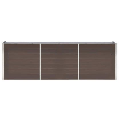 Garden Raised Bed Galvanised Steel 240x40x77 cm Brown