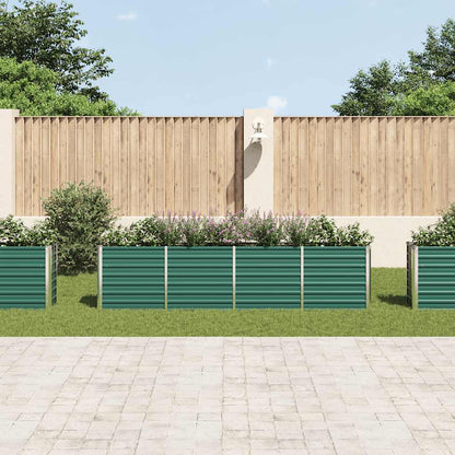 Raised Garden Bed 320x40x77 cm Galvanised Steel Green