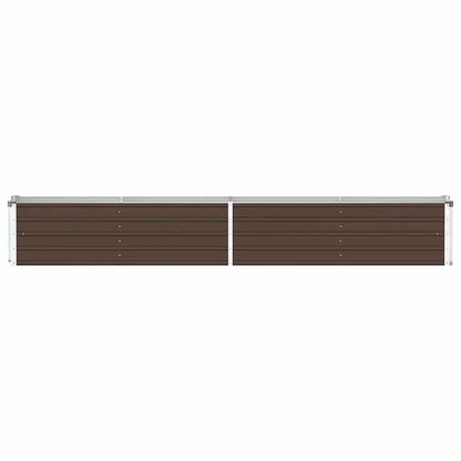 Garden Raised Bed Galvanised Steel 320x40x45 cm Brown