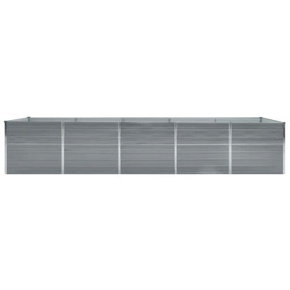 Garden Raised Bed Galvanised Steel 400x80x77 cm Grey