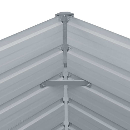 Garden Raised Bed Galvanised Steel 400x80x77 cm Grey