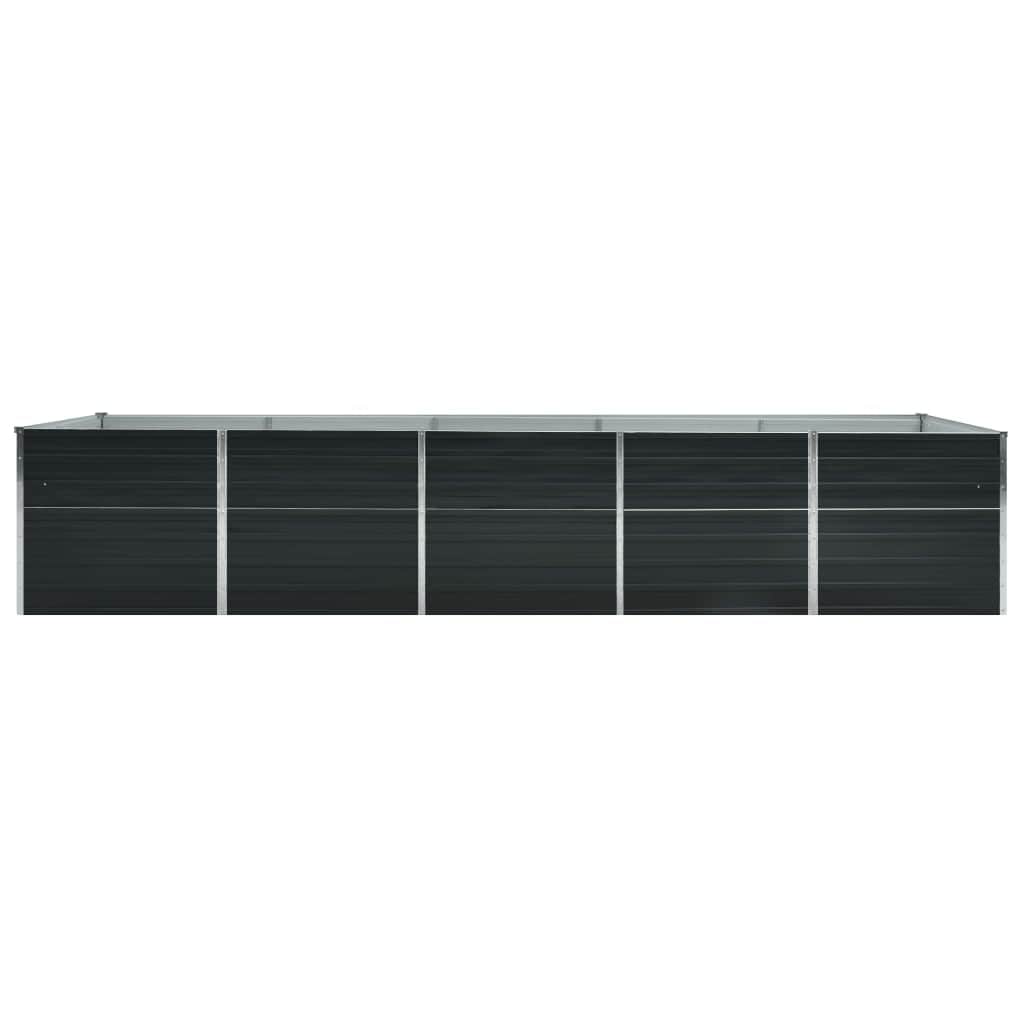 Garden Raised Bed Galvanised Steel 400x80x77 cm Anthracite
