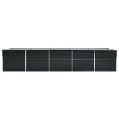 Garden Raised Bed Galvanised Steel 400x80x77 cm Anthracite