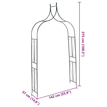 Garden Arch Dark Green 142x37x275 cm Iron