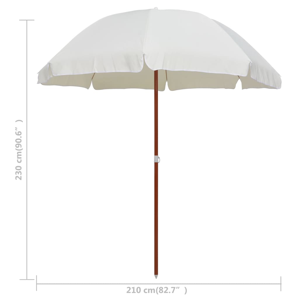 Garden Parasol with Steel Pole 240 cm Sand