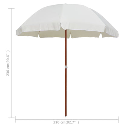 Garden Parasol with Steel Pole 240 cm Sand