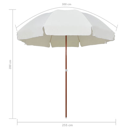 Garden Parasol with Steel Pole 300 cm Sand