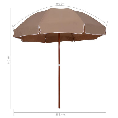 Garden Parasol with Steel Pole 300 cm Taupe