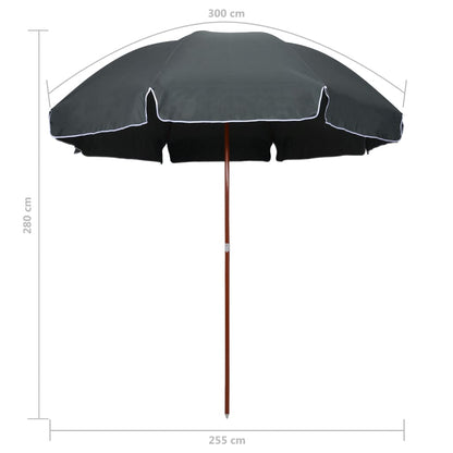 Garden Parasol with Steel Pole 300 cm Anthracite