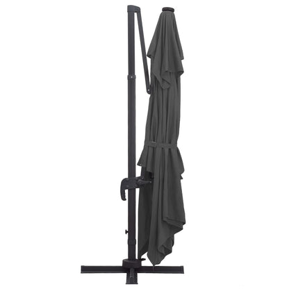 Cantilever Garden Parasol with LED Lights and Aluminium Pole 400x300 cm Anthracite