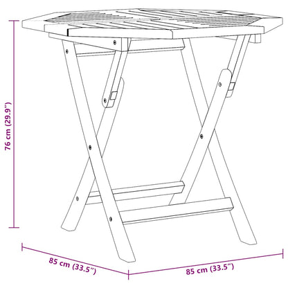 Folding Garden Table 85x85x76 cm Solid Teak Wood
