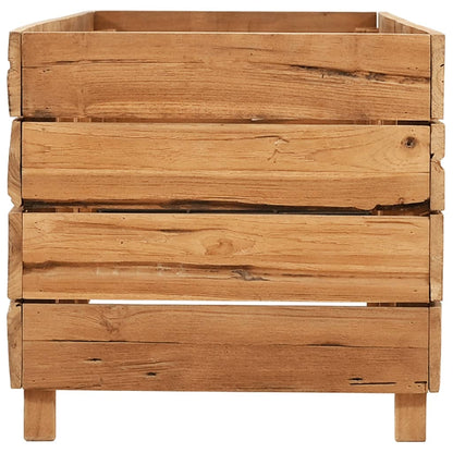 Raised Bed 150x40x38 cm Recycled Teak Wood and Steel