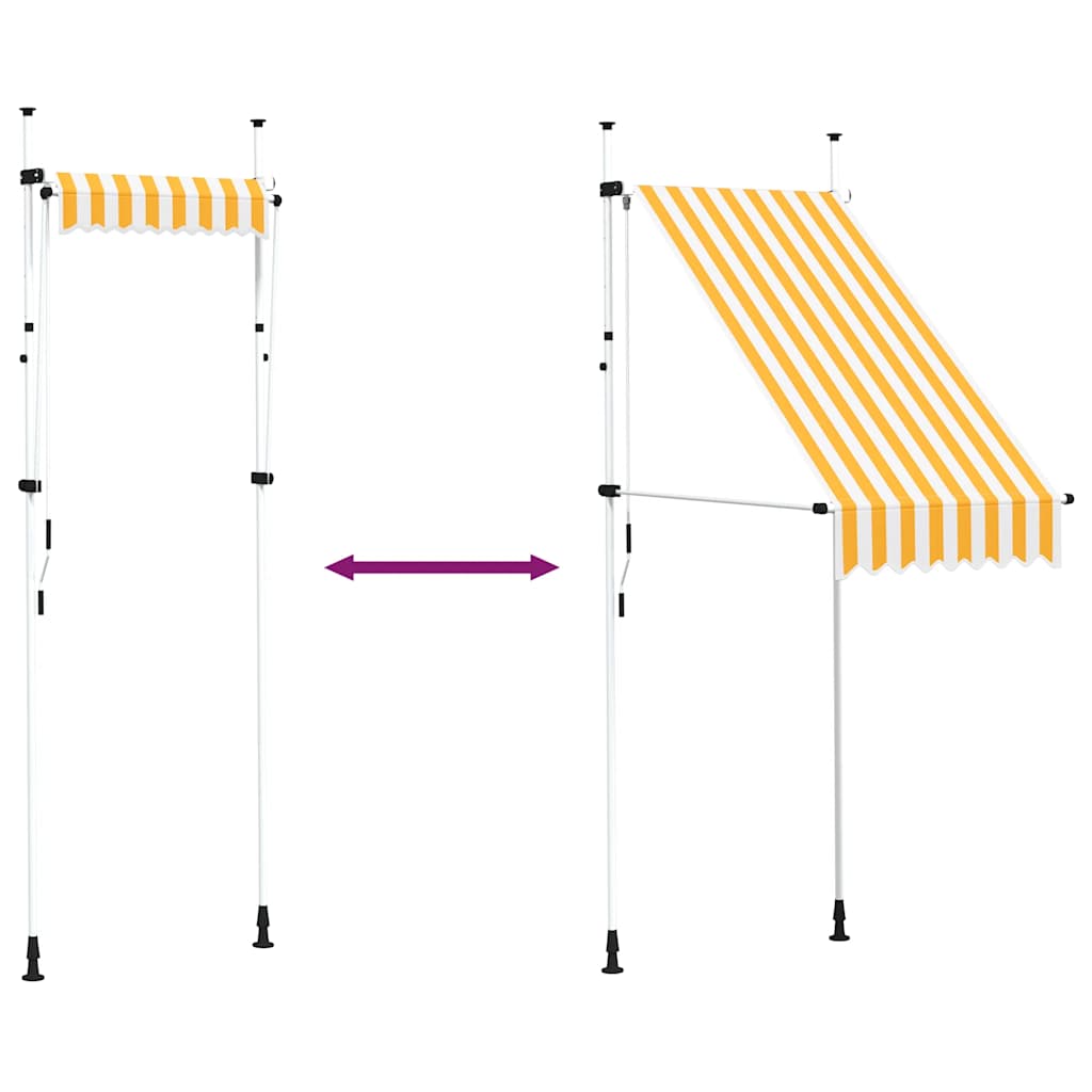 Manual Retractable Awning 100 cm Orange and White Stripes