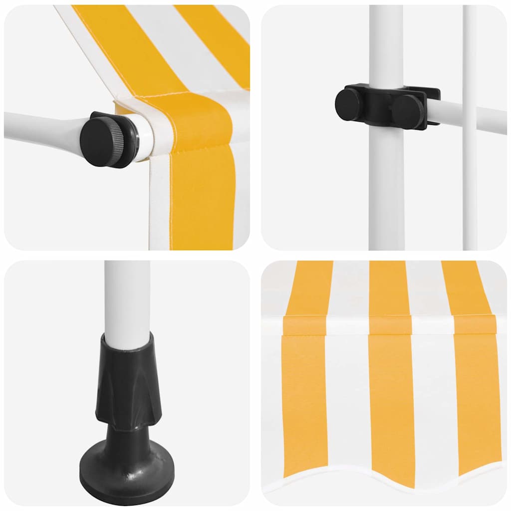 Manual Retractable Awning 100 cm Orange and White Stripes
