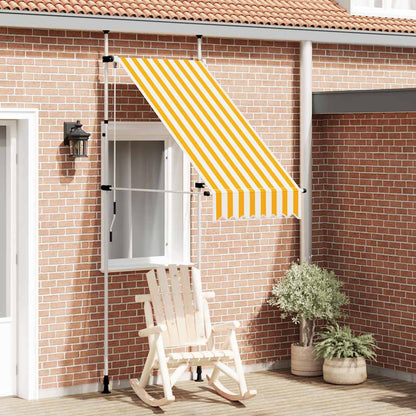 Manual Retractable Awning 100 cm Orange and White Stripes