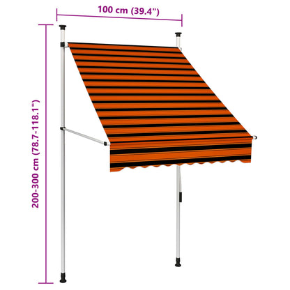 Manual Retractable Awning 100 cm Orange and Brown