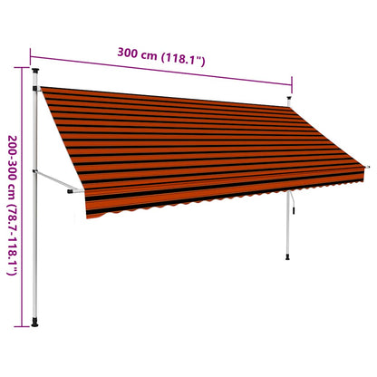 Manual Retractable Awning 300 cm Orange and Brown