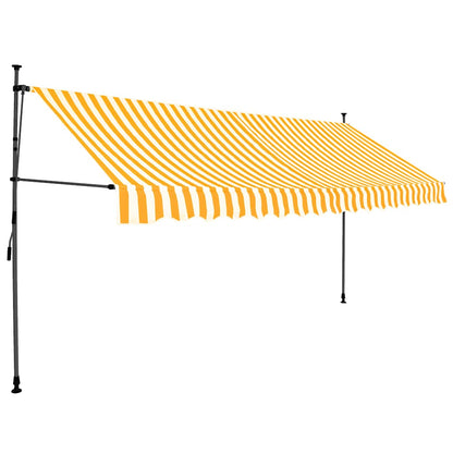 Manual Retractable Awning with LED 350 cm White and Orange