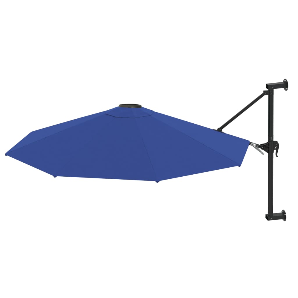 Wall-Mounted Garden Parasol with Metal Pole 300 cm Blue