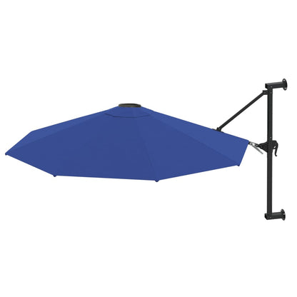 Wall-Mounted Garden Parasol with Metal Pole 300 cm Blue