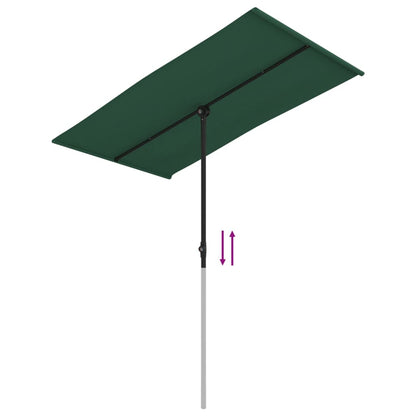 Garden Parasol with Aluminium Pole 180x110 cm Green