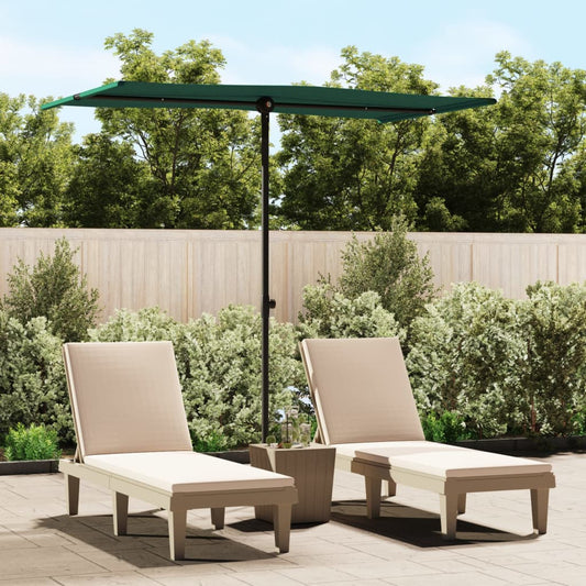 Garden Parasol with Aluminium Pole 180x110 cm Green