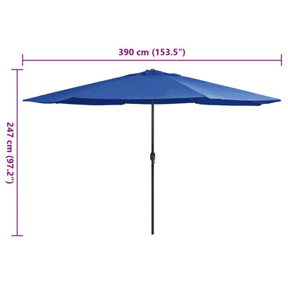 Garden Parasol with Metal Pole 390 cm Azure Blue