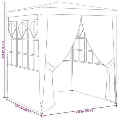 Professional Party Tent with Side Walls 2.5x2.5 m Blue 90 g/m²